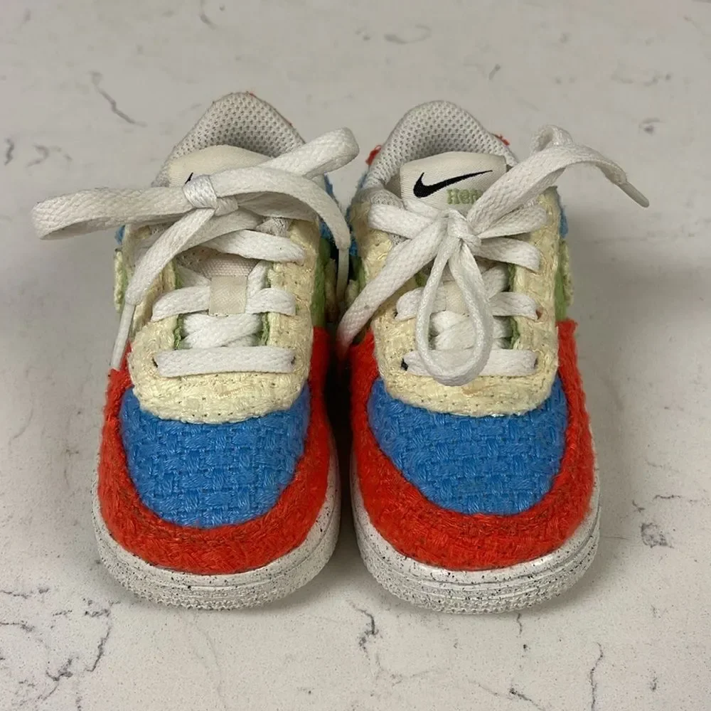 NIKE FORCE 1 LOW LV8 NEXT NATURE TD 'HEMP - MULTI' SIZE 6 C TODDLER DV2194 400